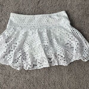 White Lace Swim Skirt